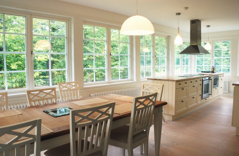 Picture Windows in a Dining Area